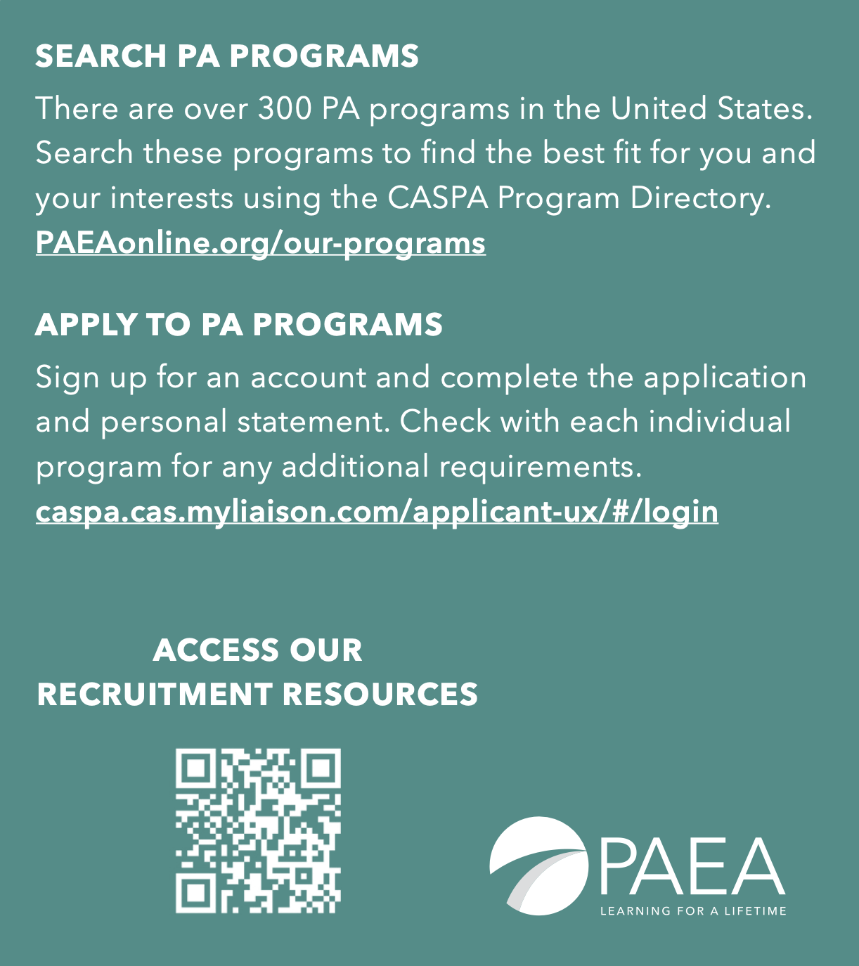 CASPA contact card